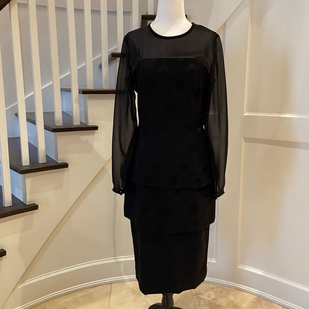Vintage 80s Peplum Dress Size 6